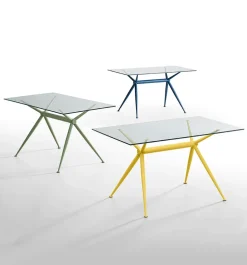 Tavolo in vetro rettangolare Brioso * Midj in offerta outlet