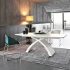 Tavolo in vetro rettangolare Tokyo con piano in cristallo acidato bianco Tonin casa in offerta outlet