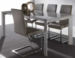Tavolo in vetro rettangolare Silver 629 * La seggiola in offerta outlet
