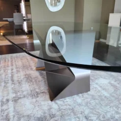Tavolo in vetro sagomato Gem Ozzio in offerta outlet
