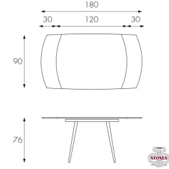 Tavolo Kyoto 4 Stones in OFFERTA OUTLET