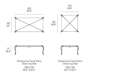 Tavolo rettangolare a quattro gambe Tutù Horm scontato
