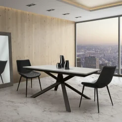 Tavolo rettangolare Allungabile finitura grigio cemento Collezione esclusiva scontato del 40%