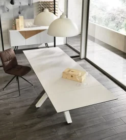 Tavolo rettangolare con basamento centrale Ceramica 1  Stones scontato