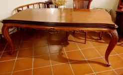 Tavolo rettangolare in legno Chippendale rettangolare di Artigianale in Offerta Outlet