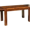 Tavolo rettangolare in legno etnico Perth. Allunghe a scomparsa. Outlet a prezzo scontato.