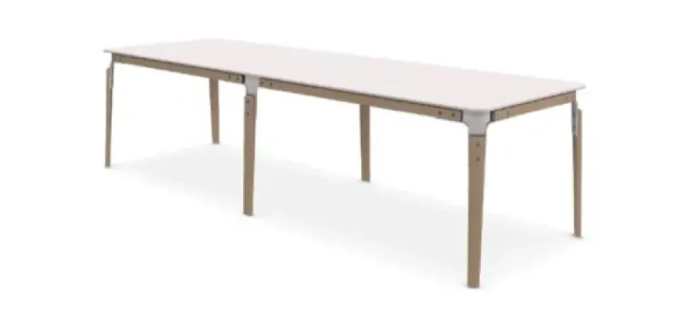 Tavolo rettangolare in legno e resina Tavolo steelwood sistem 280x90 magis di Magis in Offerta Outlet