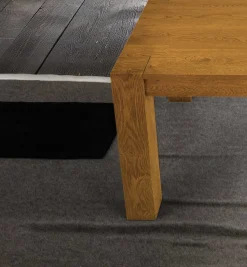 Tavolo rettangolare in legno Gamba quadra allungabile Artigianale in Offerta Outlet