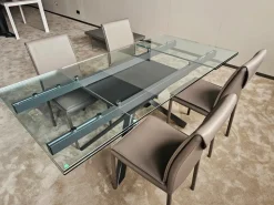 Tavolo rettangolare in vetro Romeo  di Easyline in Offerta Outlet