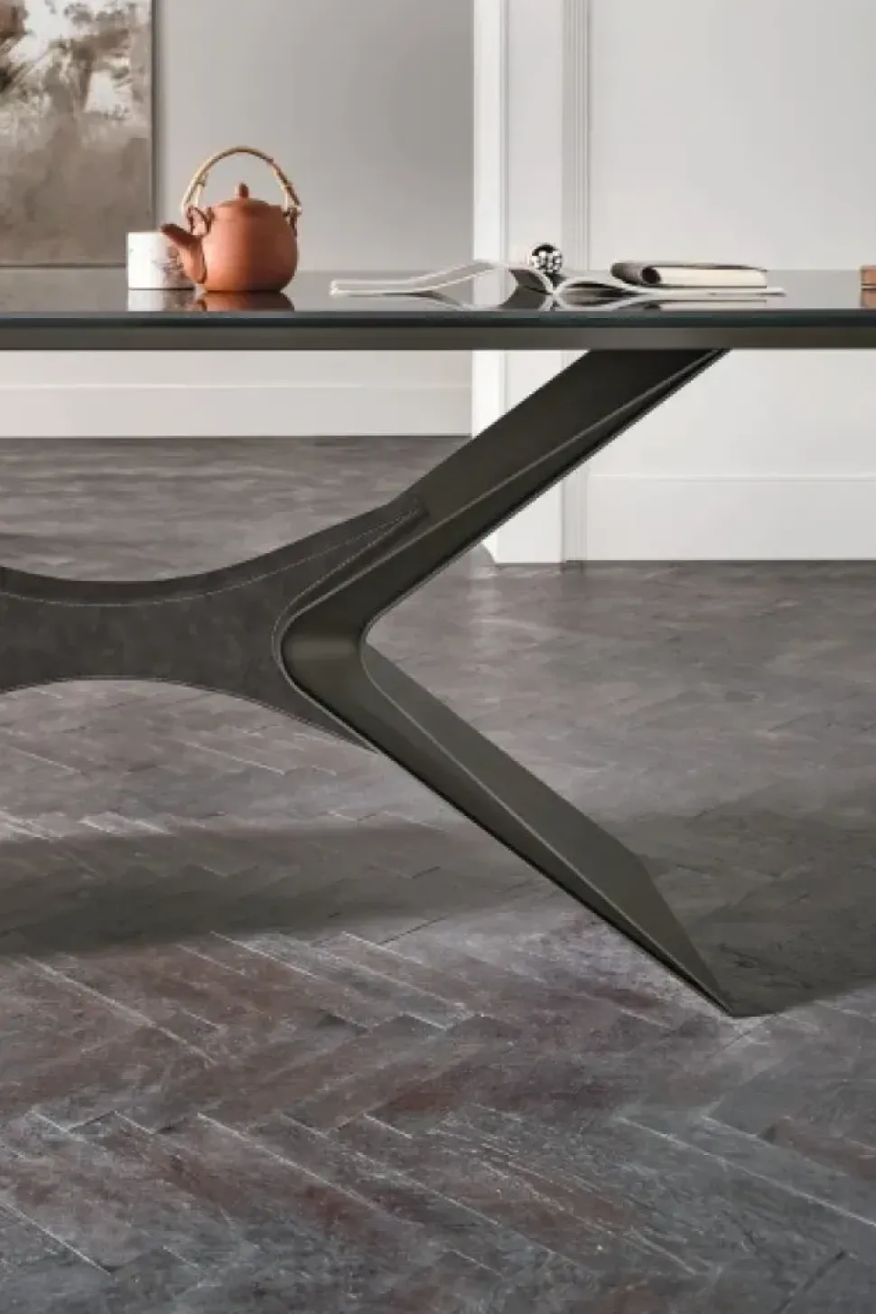 Tavolo rettangolare in vetro Sail di Sedit in Offerta Outlet