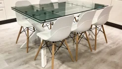 Tavolo rettangolare in vetro Kyoto di La casa moderna in Offerta Outlet