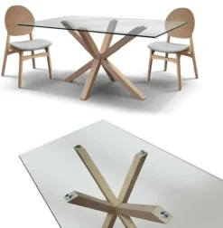 Tavolo rettangolare Tavolo legno massello piano vetro  Md work scontato del 45%