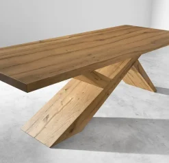 Tavolo Rovere spazzolato, design italiano di lusso. MD Work in legno fisso, sconto 38%.