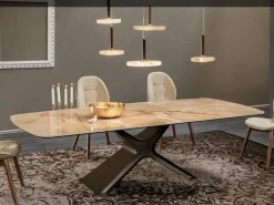 Tavolo sagomato in vetro Calliope xxl di Tonin casa in Offerta Outlet