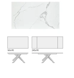 Tavolo Tavolo allungabile bianco statuario Md work in OFFERTA OUTLET -45%
