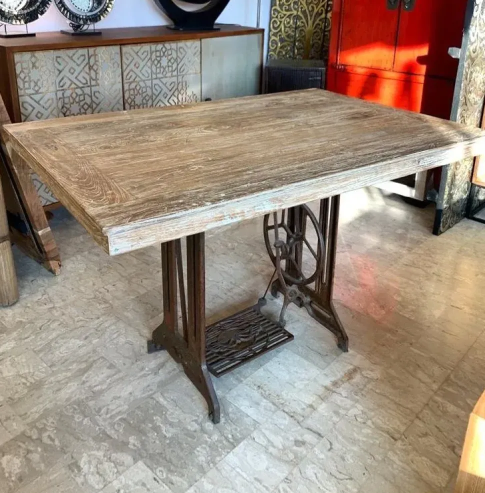 Tavolo Tavolo fisso teak kecil 120 cm Outlet etnico in OFFERTA OUTLET -33%