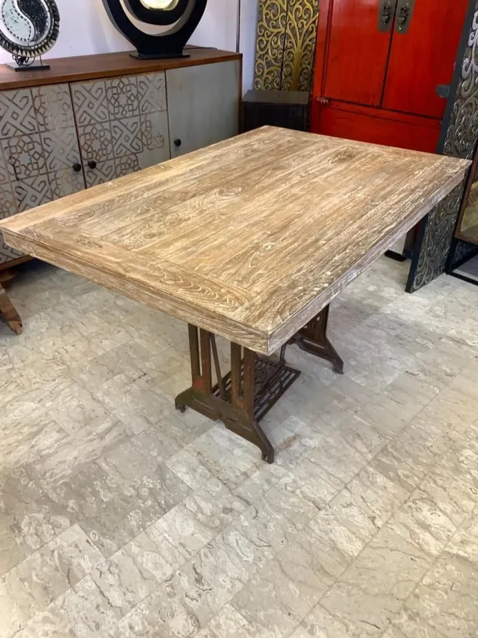 Tavolo Tavolo fisso teak kecil 120 cm Outlet etnico in OFFERTA OUTLET -33%