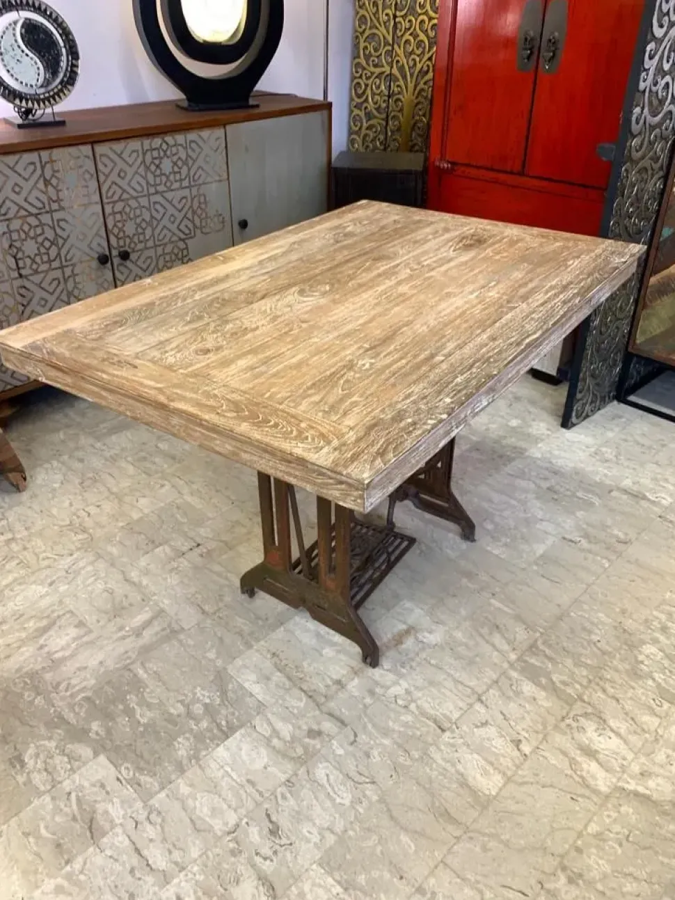 Tavolo Tavolo fisso teak kecil 120 cm Outlet etnico in OFFERTA OUTLET -33%