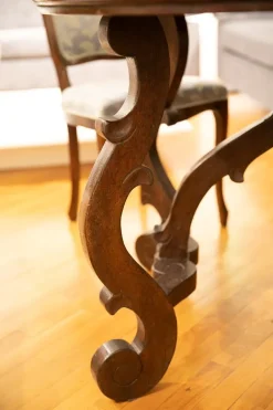 Tavolo Tavolo fratino legno antico massello noce + n. 4 sedie  Artigianale a prezzo ribassato