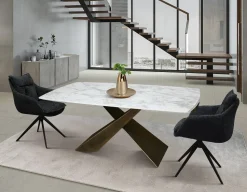 Tavolo Tavolo in ceramica bianco arabesco  Mobilificio bellutti in OFFERTA OUTLET -42%