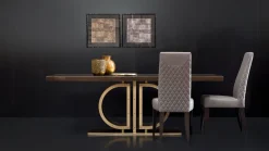 Tavolo Tavolo ottone legno luxury Md work in legno Fisso scontato 30%