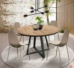 Tavolo Tempor 2180 Collezione esclusiva in laminato Rotondo allungabile scontato 50%