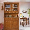 Vetrinetta Buffet con sopralzo a vetri e cassettini  porta-spezie in legno toulipière in promo-sconto del 40% Artigiani veneti in stile classico a prezzi outlet