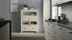 Vetrinetta Dispensa con ribalta ed ante scorrevoli scontata del 35% Artigianale in legno in Offerta Outlet