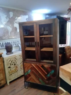 Vetrinetta  vetrina rennes stile vintage  Outlet etnico in legno a prezzo Outlet